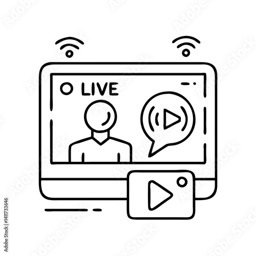 Live Streaming Online Video Broadcast with Wireless Connection and Play Button