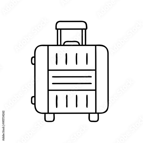 A Simple Line Drawing of a Rolling Suitcase for Travel and Adventure