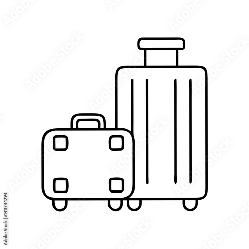 A Line Drawing of Two Suitcases Ready for Travel Adventure