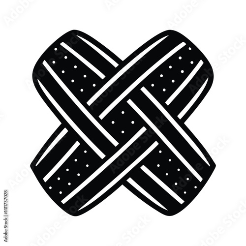 Bandage Silhouette Vector Illustration, Medical First Aid Icon Graphic