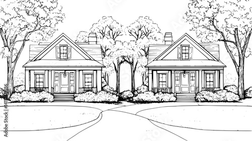 Two Cape Cod style Post offices designs, Cape Cod style Post offices illustration art