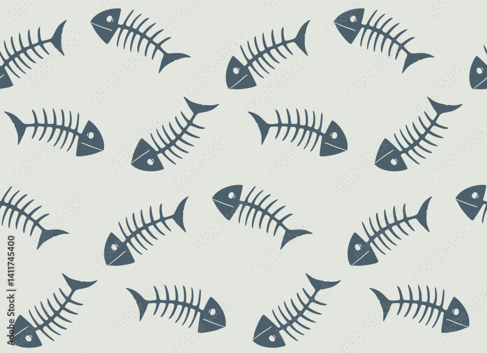 Fototapeta premium fish bone patter grey
