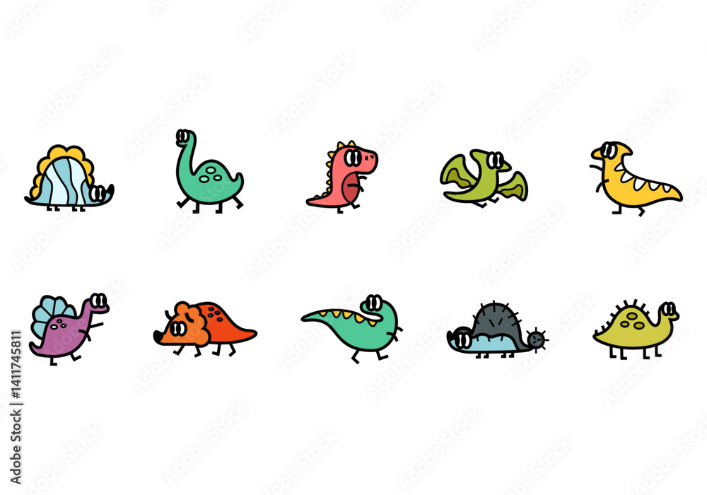 Obraz premium Cute Dinosaur Small Icon Element