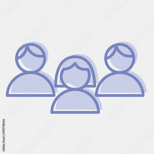 Icon voters. Indonesian general election elements. Icons in two tone style. Good for prints, posters, infographics, etc.