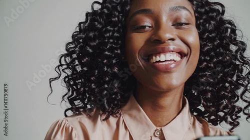 The Smiling Woman with Phone.