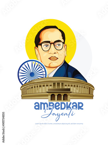 Ambedkar jayenti vector art illustration