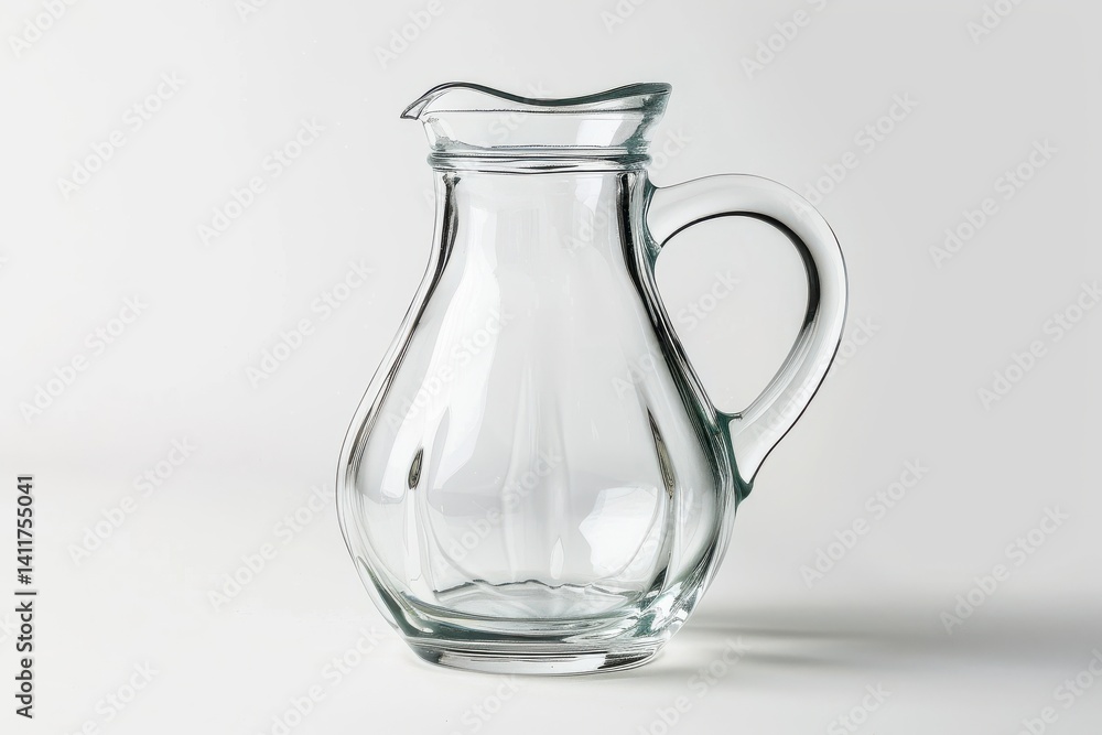 Elegant glass pitcher reflecting light in a minimalistic setting, highlighting its unique shape and clarity isolated on transparent background Elegant glass pitcher reflecting light in a minimalistic setting, highlighting its unique shape and clarity isolated on transparent background