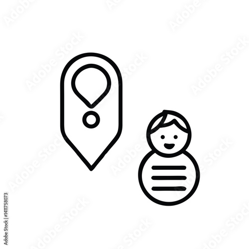 Child Locator Device Icon for Family Safety Apps, Child Tracking Product Marketing, Tech Gadget Websites and Parental Control Solutions