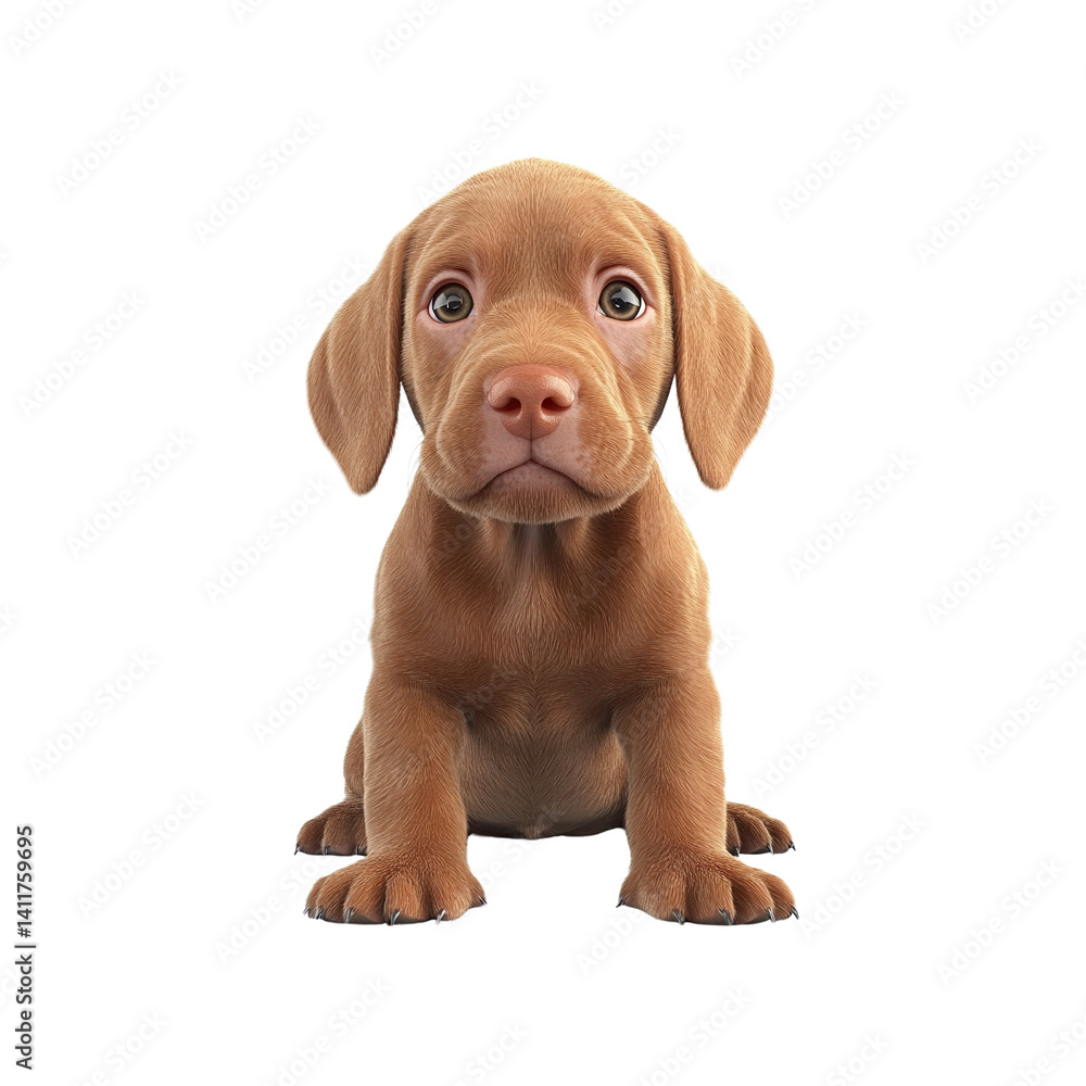 Adorable Brown Puppy Sitting and Looking at Camera Adorable Brown Puppy Sitting and Looking at Camera