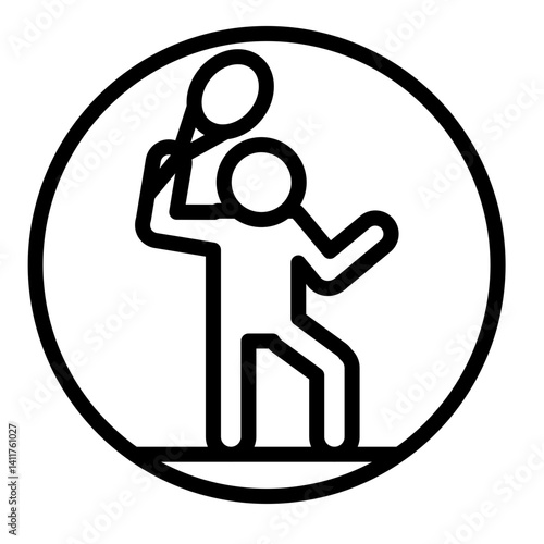 Backhand Stroke Vector Line Icon Design