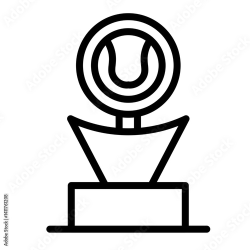 Grand Slam Trophy Vector Line Icon Design