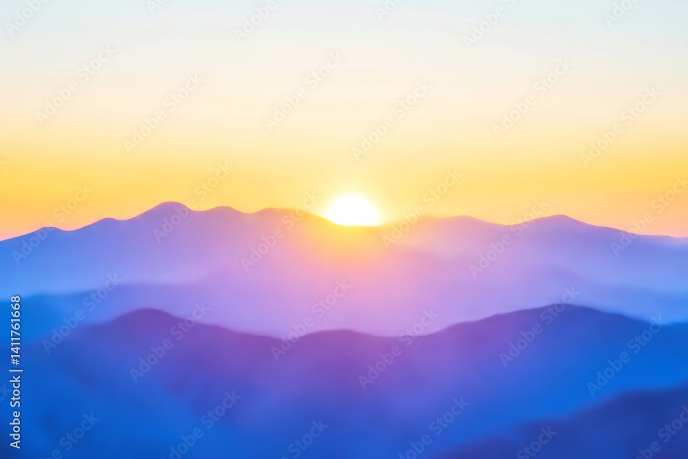 Sunrise glow over mountain ridge Sunrise glow over mountain ridge
