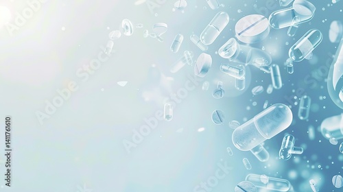Floating Pills and Capsules in Medical Background – Pharmaceutical and Healthcare Concept