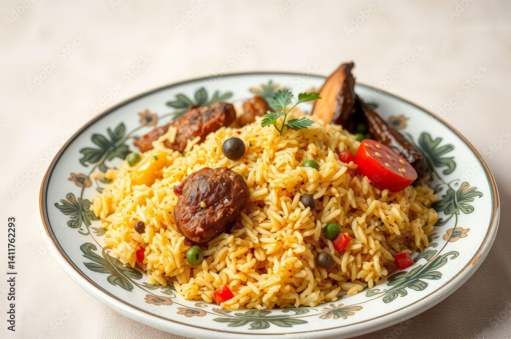 Traditional Turkmen Pilaf Presentation Traditional Turkmen Pilaf Presentation