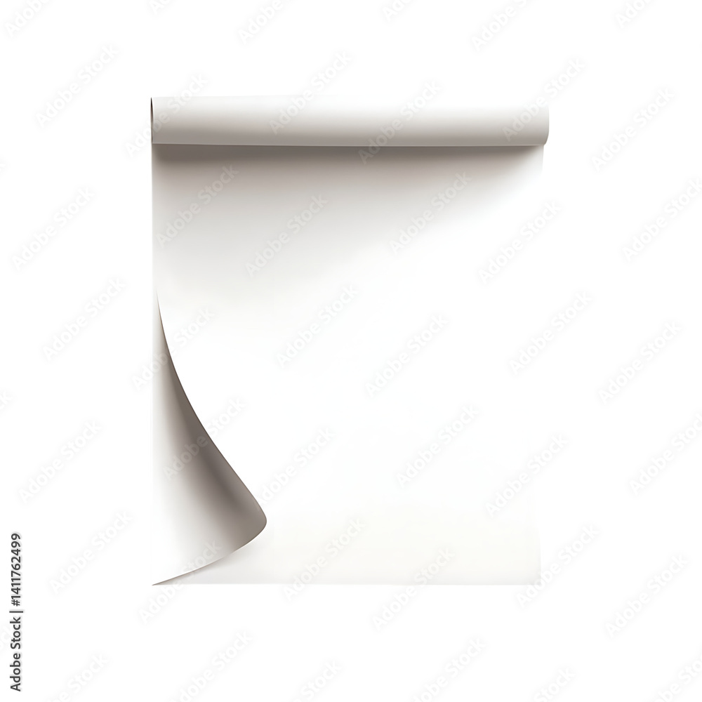Crumpled and torn white paper sheet shown in a realistic isolated view on a clean transparent background