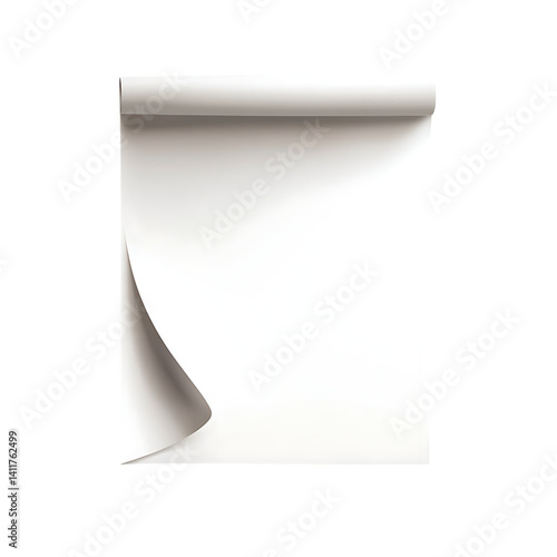 Crumpled and torn white paper sheet shown in a realistic isolated view on a clean transparent background