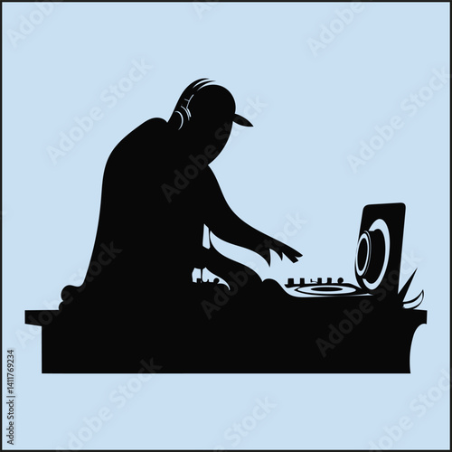 Silhouette of a DJ, Music