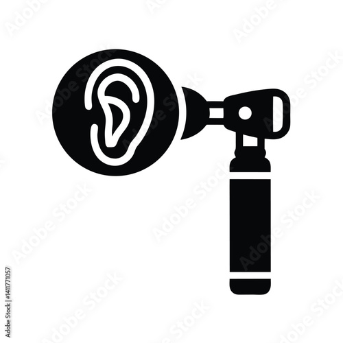  Otoscope with Ear Icon, Transparent Background Medical Diagnostic Instrument