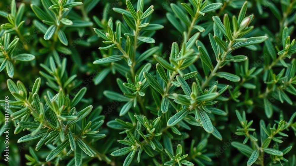 Fototapeta premium Rosemary leaves, Close View of Medicinal Plant Leaves, Close-Up of Fresh Green Rosemary Leaves, Herbal Leaves for Natural Medicine or Cooking