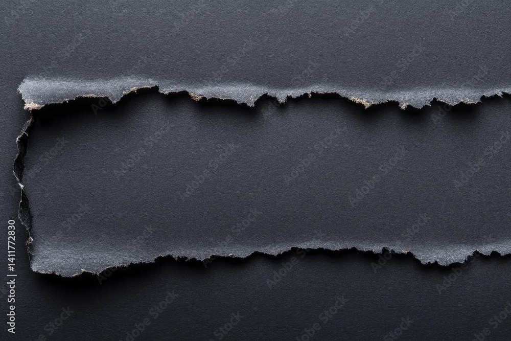 Dark gray paper with torn rectangle Dark gray paper with torn rectangle