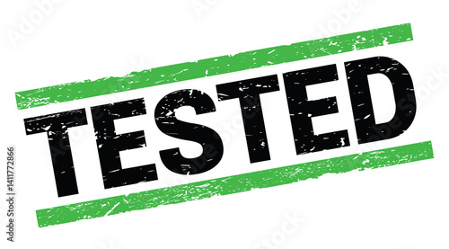 Obraz na płótnie TESTED text on green rectangle stamp sign. w salonie