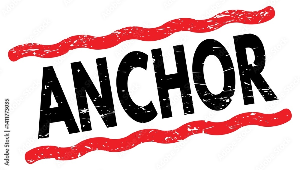 ANCHOR text on red-black lines stamp sign.