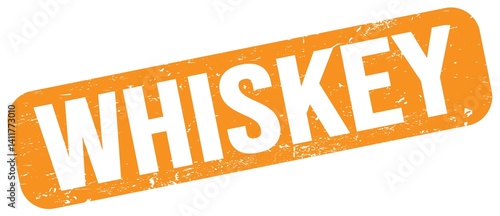 Obraz na płótnie WHISKEY text on orange grungy stamp sign. w salonie