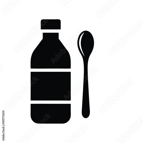 Medicine Bottle and Spoon Icon