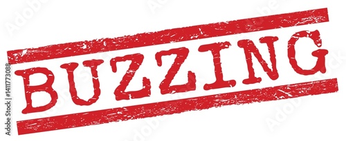 Obraz na płótnie BUZZING text on red lines stamp sign. w salonie