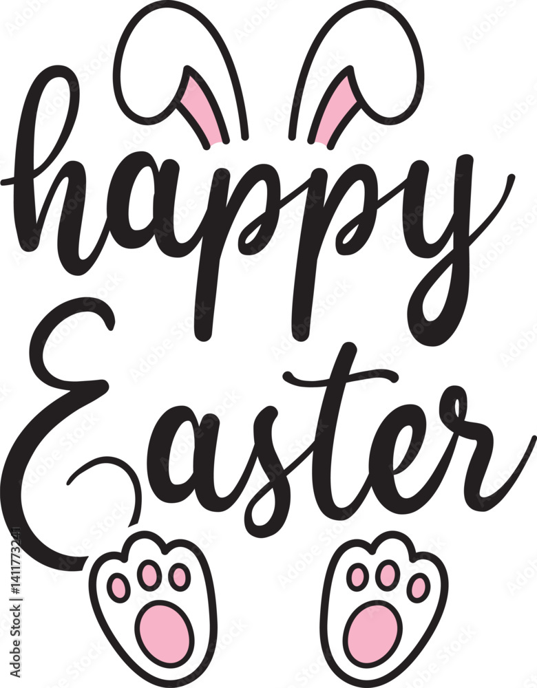 Obraz premium Happy Easter isolated on a white background.