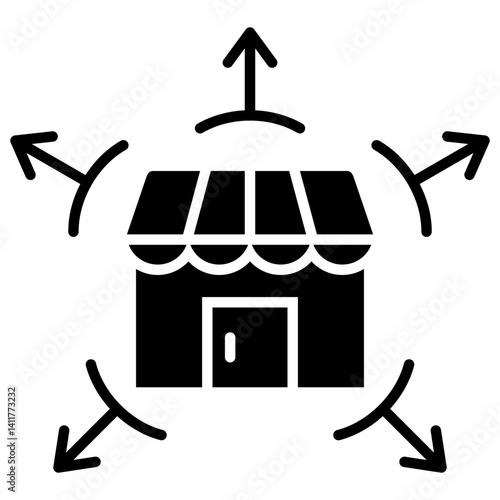 Market Expansion Glyph Icon Style