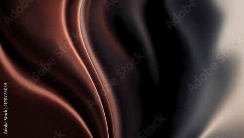 Abstract brown black silk fabric background luxury smooth elegant material texture wallpaper backdrop design