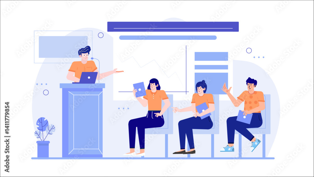 businessman is talking internal workshops seminars professional development businessman is talking internal workshops seminars professional development