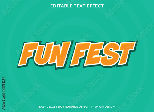 Fun fest text effect template font style abstract logotype design for business brand and logo