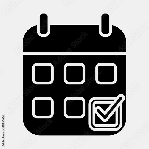 Icon election calendar. Indonesian general election elements. Icons in glyph style. Good for prints, posters, infographics, etc.
