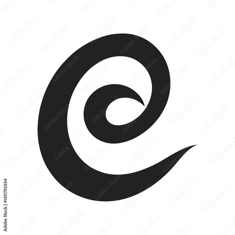 spiral lowercase e letter logo design spiral lowercase e letter logo design