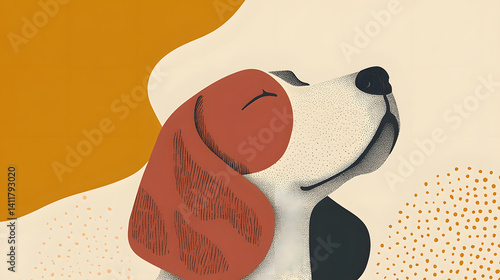 Stylized Dog Portrait with Warm Colors - Abstract Pet Art
