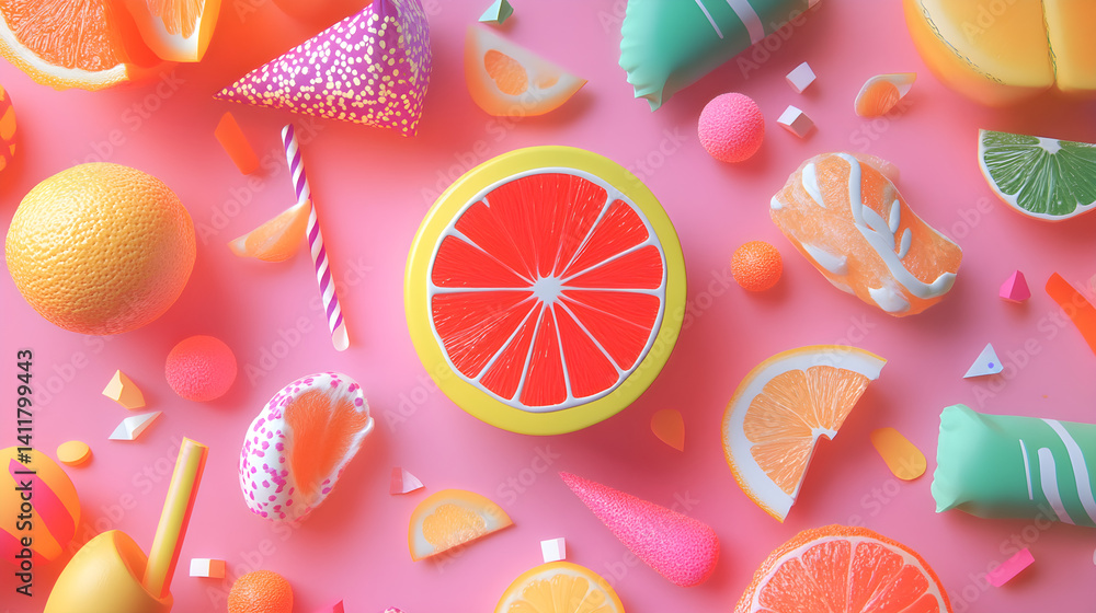 bright party flat lay bright party flat lay