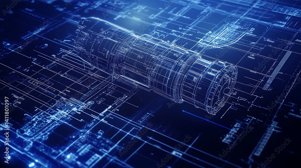 Analyzing Technical Blueprint with Machine Wireframe Analyzing Technical Blueprint with Machine Wireframe