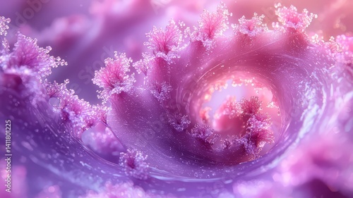 Mesmerizing abstract swirl in soft pink and purple hues, evoking a sense of tranquility and beauty, perfect for wellness and artistic themes.