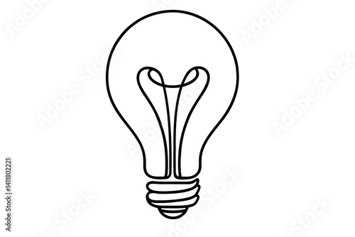 Light Bulb Line Art Icon for Innovation. Clipart image isolated on background.