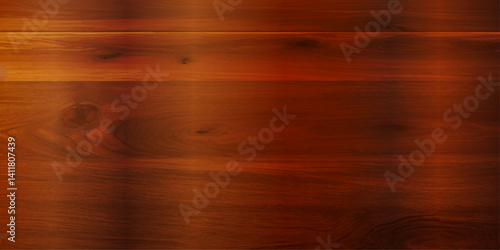 High Gloss Lacquered Wood Panels with Rich, Deep Brown Tones and Polished Reflective Surfaces, Accentuating the Natural Grain and Creating a Luxurious, Retro-Inspired Background"
