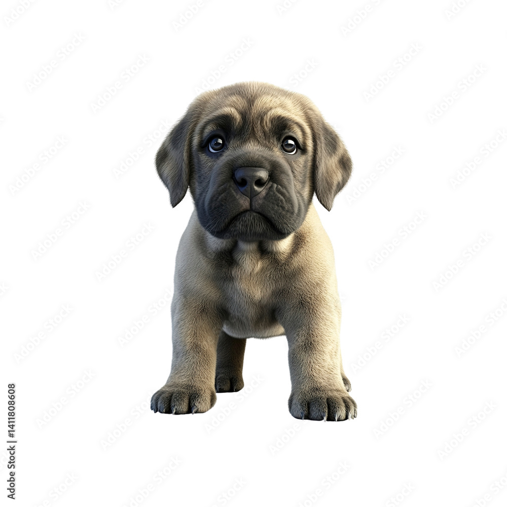 Adorable Mastiff Puppy Portrait - Front View Adorable Mastiff Puppy Portrait - Front View