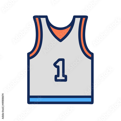 Basketball Jersey Icon Representing Team Uniform and Sports Apparel