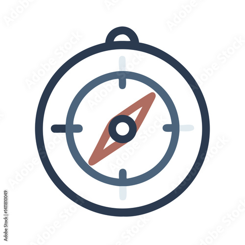 Compass Icon Representing Navigation Tool and Directional Guidance