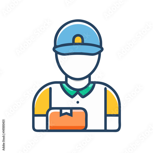 Delivery Person Icon Representing Last Mile and Final Delivery Service