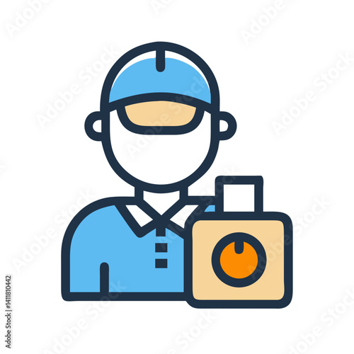 Delivery Person Icon Representing Last Mile and Final Delivery Service