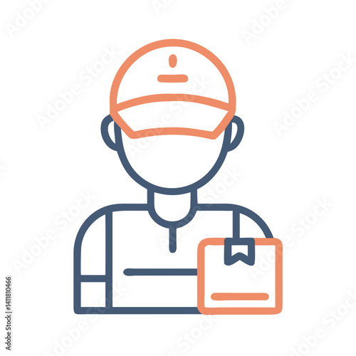 Delivery Person Icon Representing Last Mile and Final Delivery Service