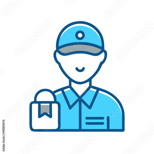Delivery Person Icon Representing Last Mile and Final Delivery Service