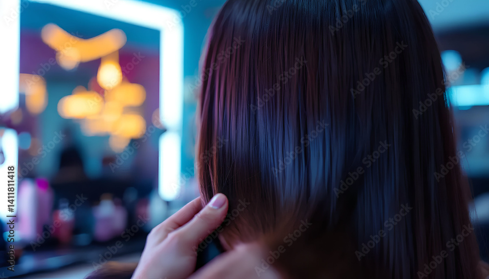 Obraz premium Friseurkunst – Haarglättung mit Perfektion